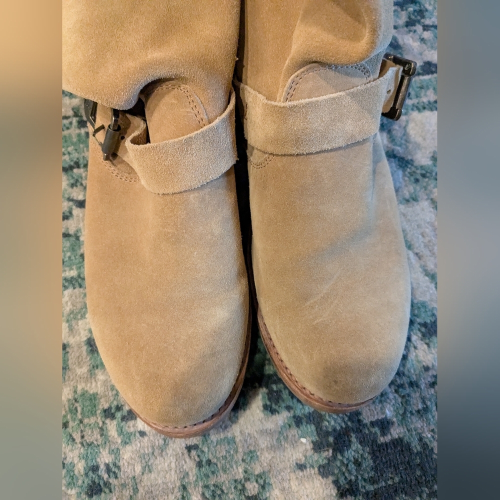 Frye Veronica Suede Moto Boots - Camel 🐪 Sz 8 - Picture 7 of 13